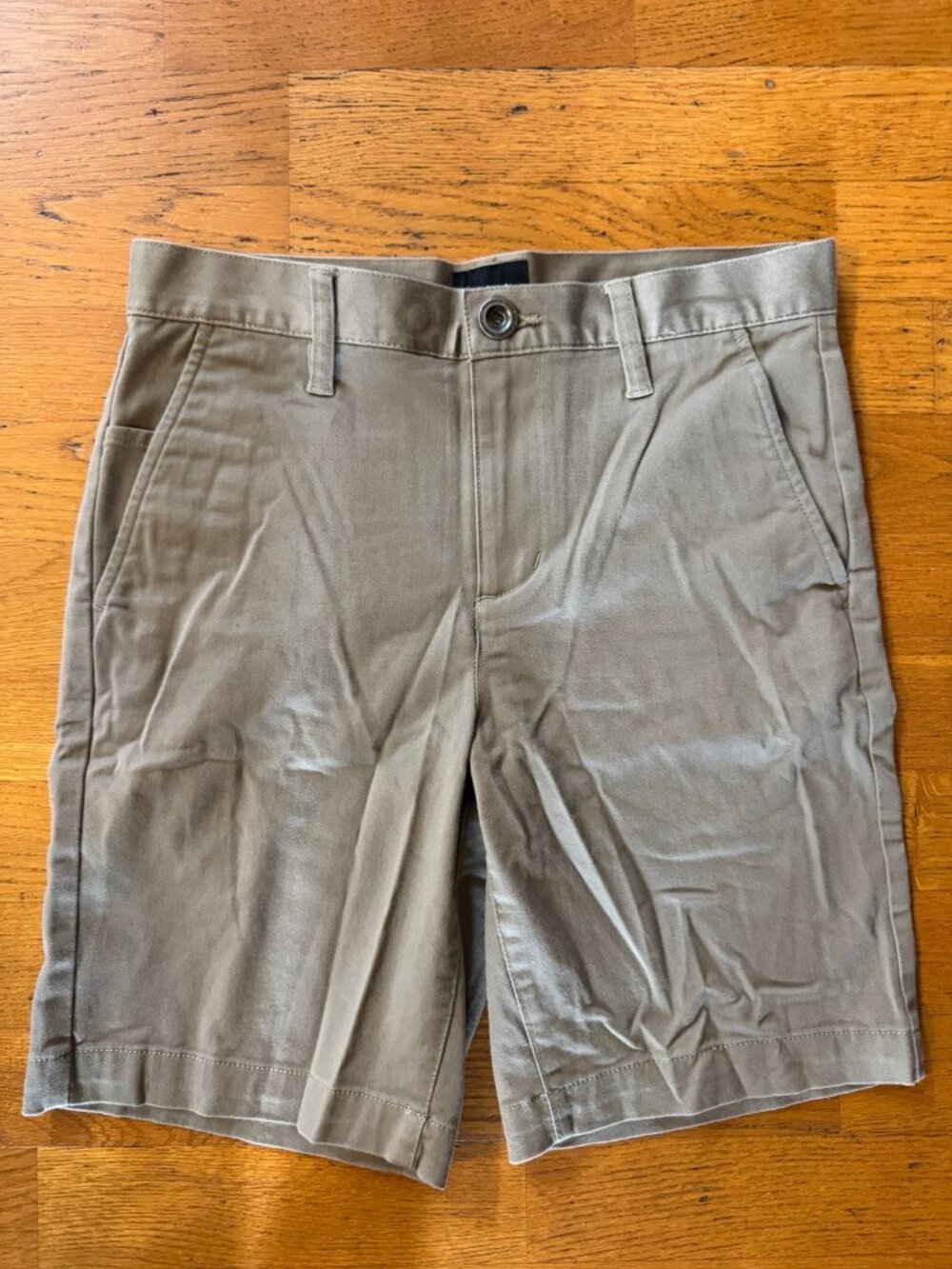RVCA Boys Khaki Flat Front Chino Shorts Size 28